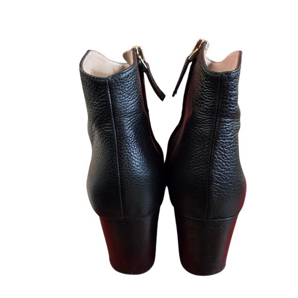 Furla Made In Italy Black Leather Ankle Boots Booties Size 37.5 - Picture 3 of 14